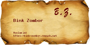 Bink Zombor névjegykártya